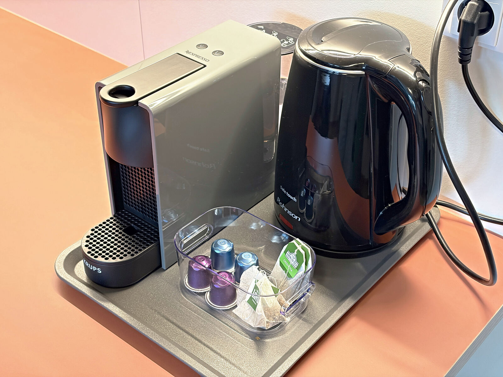 Nespresso and kettle